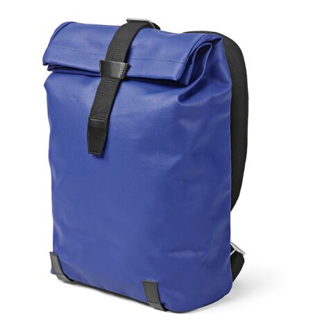 Werbeartikel Berlin 23 L Rucksak recy.Baumwolle 340gsm und rPU. Laptops bis 17" – blau – mit Logo bedruckt