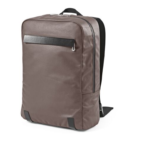 Werbeartikel Vienna 23 L Rucksak,recy.Baumwolle 340gsm und rPU. Laptops bis 17" – grau – mit Logo bedruckt