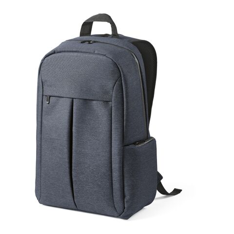 Werbeartikel Madrid 22 L Rucksack aus recy.Nylon und rPET. Laptops bis 17" – blau – mit Logo bedruckt