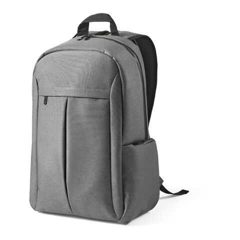 Werbeartikel Madrid 22 L Rucksack aus recy.Nylon und rPET. Laptops bis 17" – hellgrau – mit Logo bedruckt