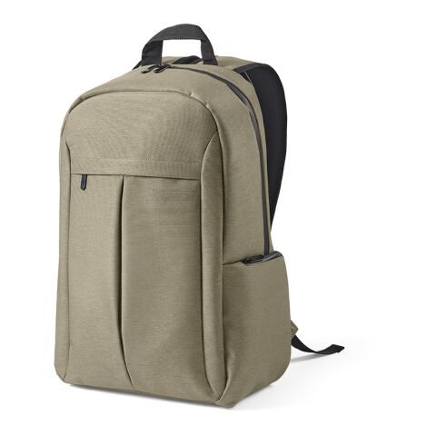 Werbeartikel Madrid 22 L Rucksack aus recy.Nylon und rPET. Laptops bis 17" – kamel – mit Logo bedruckt