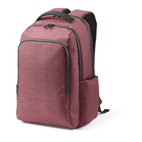 Werbeartikel New York 20 L Rucksack aus recy.Nylon und rPET. Laptops bis 17" – burgund – mit Logo bedruckt