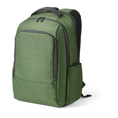 Werbeartikel New York 20 L Rucksack aus recy.Nylon und rPET. Laptops bis 17" – armeegrün – mit Logo bedruckt