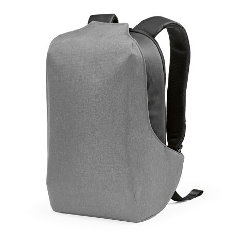 Werbeartikel Abrantes 20 L Rucksack rPET - TSA-Schloss und schnittfester Stoff – Hellgrau – mit Logo bedruckt