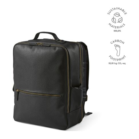 Paris Rucksack 20L recy. Leder Schwarz | ohne Werbeanbringung