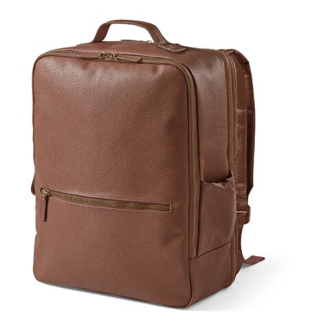 Werbeartikel Paris 20L Rucksack recyceltem Leder passend für Laptops bis 17" | Dunkelbraun | mit Logo bedrucken