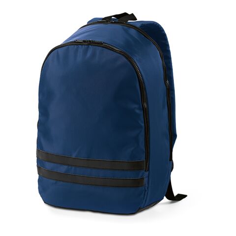 Werbeartikel Sydney 18L Rucksack aus rPET. Reflektierende Streifen. Laptops bis 17" – blau – mit Logo bedruckt