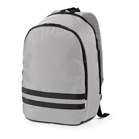 Werbeartikel Sydney 18L Rucksack aus rPET. Reflektierende Streifen. Laptops bis 17" – marl grey – mit Logo bedruckt