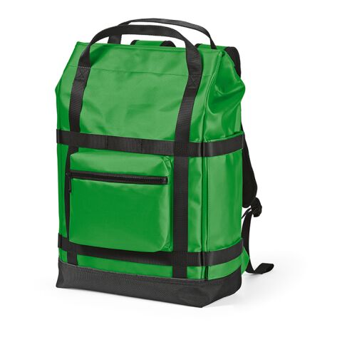 Werbeartikel Wellington 21 L Rucksack rPET. Magnetverschluss. Laptops bis 17" – Grün – mit Logo bedruckt