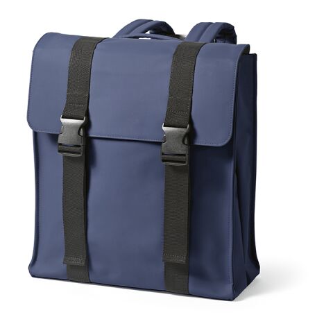 Werbeartikel Edinburgh 22L Rucksack aus rPU und rPET. Laptops bis 17" | Blau | mit Logo bedrucken