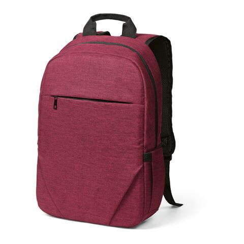 Werbeartikel Vilnius 18L Rucksack aus rPET. Fronttasche. Laptops bis 17" – rot – mit Logo bedruckt