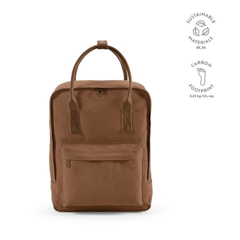 Stockholm Rucksack 18L recy. Baumwolle 450 gsm Braun | ohne Werbeanbringung