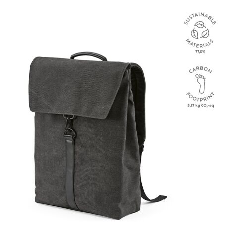 Prague Rucksack 25L recy. Baumwolle Schwarz | ohne Werbeanbringung