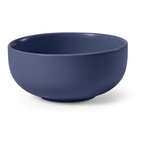 Werbeartikel O'Keeffe Schüssel aus Keramik, 800 ml. Matte Oberfläche – blau – mit Logo bedruckt