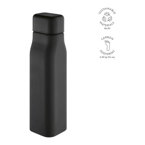 Virtuos Trinkflasche recy. Edelstahl 1030 ml Schwarz | ohne Werbeanbringung