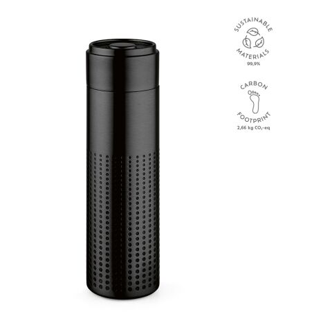 Perfora Trinkflasche recy. Edelstahl 540 ml Schwarz | ohne Werbeanbringung