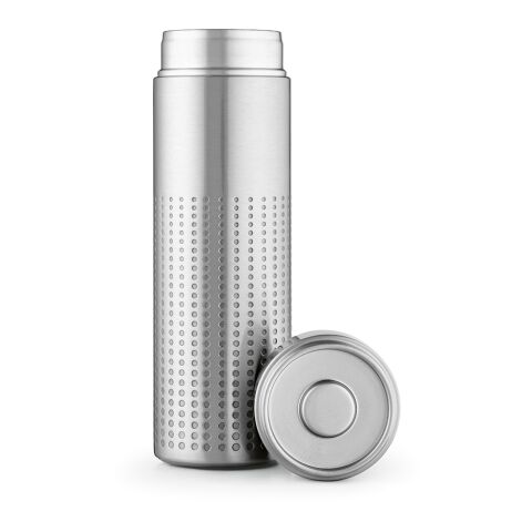Werbeartikel Perfora Trinkflasche aus recy.Edelstahl, 540 ml. Doppelwandig – silber – mit Logo bedruckt
