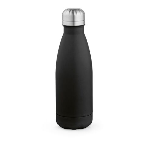 Werbeartikel Mississippi 450 Trinkflasche recy.Edelstahl, 430 ml. Doppelwandig – schwarz – mit Logo bedruckt