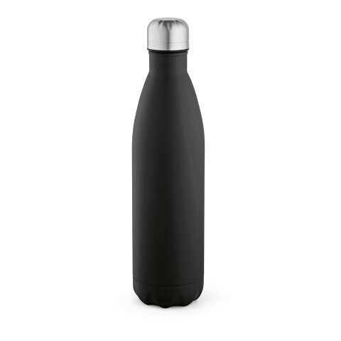 Werbeartikel Mississippi 800 Trinkflasche recy.Edelstahl, 810 ml. Auslaufsicher – Schwarz – mit Logo bedruckt