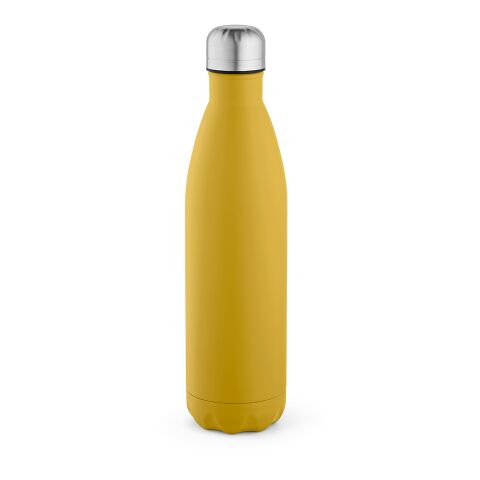 Werbeartikel Mississippi 800 Trinkflasche recy.Edelstahl, 810 ml. Auslaufsicher – dunkelgelb – mit Logo bedruckt