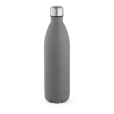 Werbeartikel Mississippi 1100 Trinkflasche recy.Edelstahl, 1100 ml. Doppelwandig – grau – mit Logo bedruckt