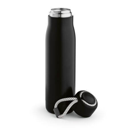 Lena Trinkflasche recy.Edelstahl, 570 ml. Mit Tragegriff aus rPET Schwarz | ohne Werbeanbringung | Nicht verfügbar | Nicht verfügbar | Nicht verfügbar