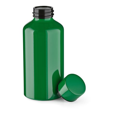 Werbeartikel Yukon Trinkflasche rAluminium, 550 ml. Einwandig und Auslaufsicher – Grün – mit Logo bedruckt