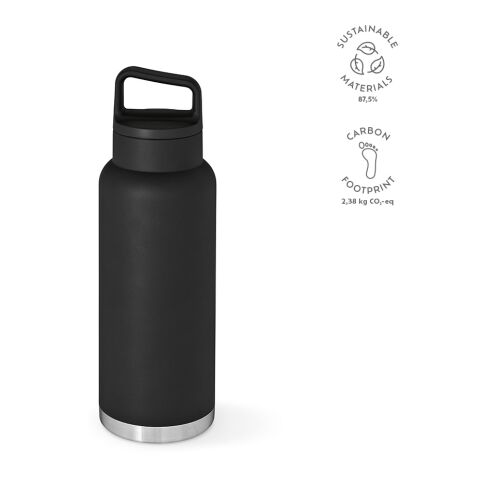 Zambezi 1000 Trinkflasche recy. Edelstahl 1160 ml Schwarz | ohne Werbeanbringung