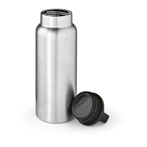 Werbeartikel Zambezi 1000 Trinkflasche recy.Edelstahl, 1160 ml. Mit Tragegriff – silber – mit Logo bedruckt