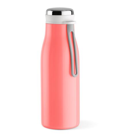 Werbeartikel Arkansas 350 Trinkflasche recy.Edelstahl, 400 ml. Doppelwandig, Auslaufsicher – lachs – mit Logo bedruckt