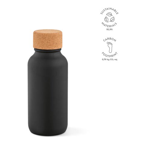 Volga Trinkflasche recy. Edelstahl 530 ml Schwarz | ohne Werbeanbringung