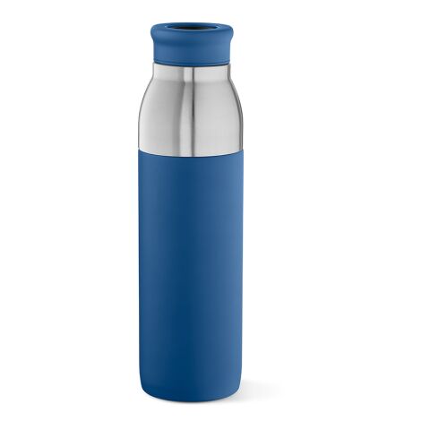 Werbeartikel Colorado 2-in-1 Trinkflasche recy.Edelstahl, 760 ml. Doppelwandig – blau – mit Logo bedruckt