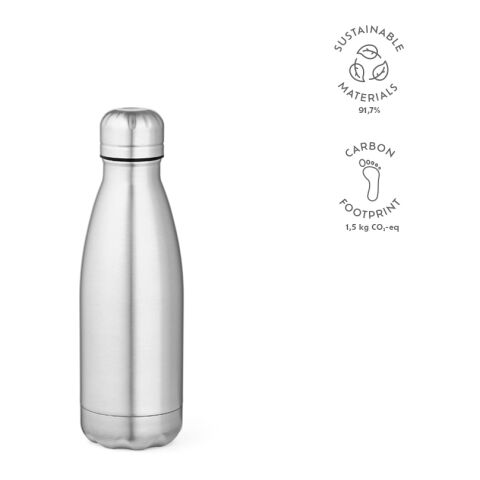 Mississippi 450P Trinkflasche recy.Edelstahl 430 ml Silber | ohne Werbeanbringung