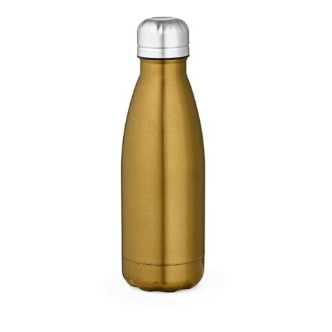 Werbeartikel Mississippi 450P Trinkflasche recy.Edelstahl, 430 ml. Glänzend – gold – mit Logo bedruckt