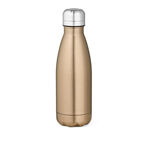 Werbeartikel Mississippi 450P Trinkflasche recy.Edelstahl, 430 ml. Glänzend – Champagne – mit Logo bedruckt