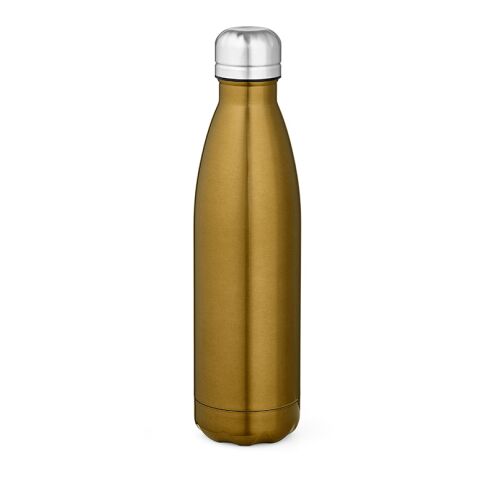 Werbeartikel Mississippi 550P Trinkflasche recy.Edelstahl, 535 ml. Glänzend – gold – mit Logo bedruckt