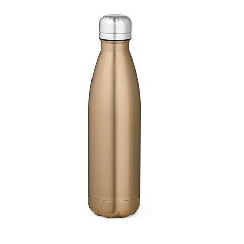 Werbeartikel Mississippi 550P Trinkflasche recy.Edelstahl, 535 ml. Glänzend – champagne – mit Logo bedruckt