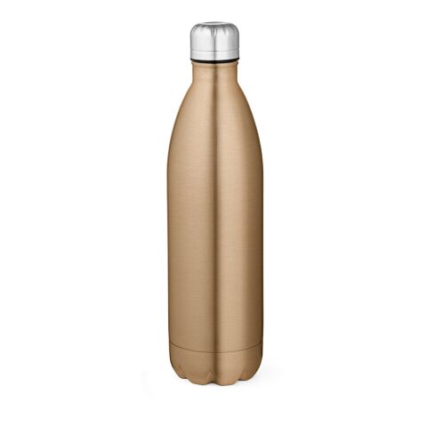 Werbeartikel Mississippi 1100P Trinkflasche recy.Edelstahl, 1100 ml. Glänzend – champagne – mit Logo bedruckt
