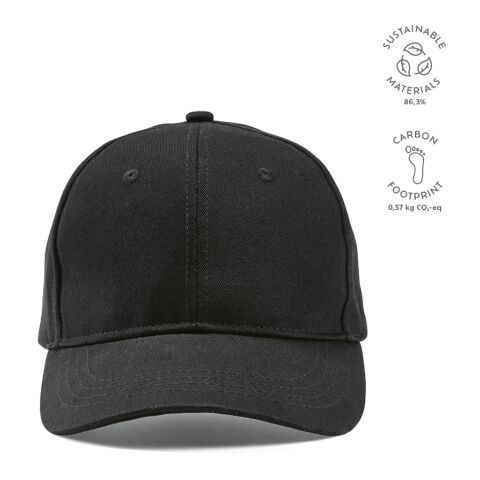 Darrell Cap recy. Baumwolle 280 gsm Schwarz | ohne Werbeanbringung