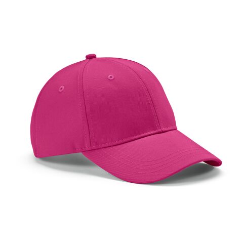 Werbeartikel Darrell Kappe recy.Baumwolle 280 g/m². Metall-Schnallenverschluss – fuchsia – mit Logo bedruckt
