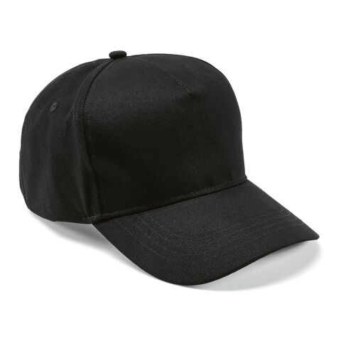 Werbeartikel Hendrix Kappe recy.Baumwolle 280 g/m². Metall-Schnallenverschluss – schwarz – Cap / Kappe mit Logo bedruckt