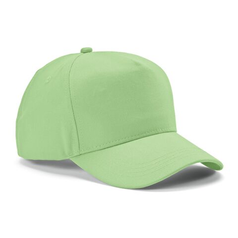 Werbeartikel Hendrix Kappe recy.Baumwolle 280 g/m². Metall-Schnallenverschluss – Hellgrün – Cap / Kappe mit Logo bedruckt