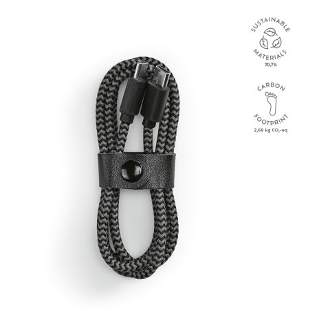 Koch Ladekabel rPET 1m Schwarz | ohne Werbeanbringung