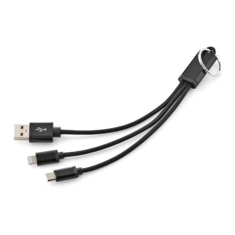Lavoisier 3-in-1 Ladekabel aus recy. PVC, 10 W, mit Schlüsselring