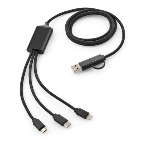 Turing 5-in-1 Ladekabel aus recy. PVC, 1,2m, 10W