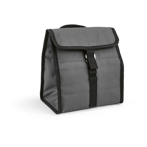 Werbeartikel Reykjavik 9L Kühltasche, rPET mit Rollverschluss und Metall-G-Haken – Grau – mit Logo bedruckt