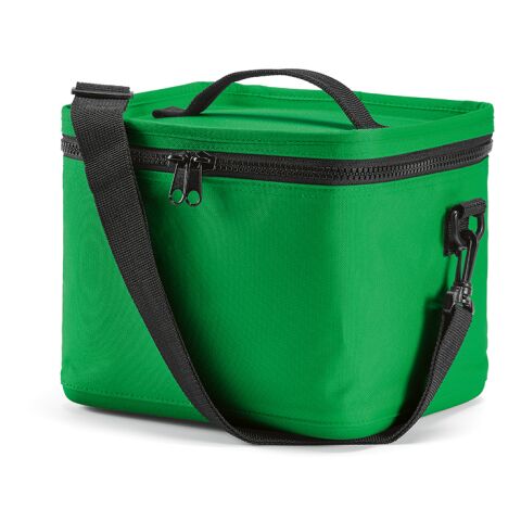 Werbeartikel Munich L 10 L Kühltasche, rPET mit rABS. Thermoinjizierte Reißverschlüsse – grün – mit Logo bedruckt