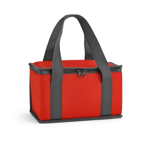 Werbeartikel Florence M 5 L Kühltasche,rPET. Mit thermoinjizierten Reißverschlüssen – rot – mit Logo bedruckt