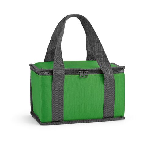 Werbeartikel Florence M 5 L Kühltasche,rPET. Mit thermoinjizierten Reißverschlüssen – grün – mit Logo bedruckt