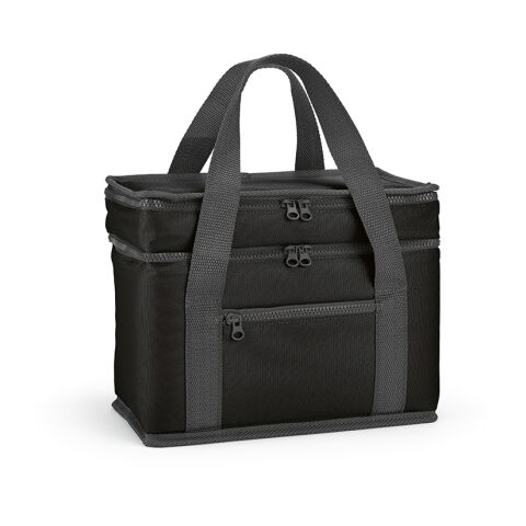 Florence L 10L Kühltasche aus rPET. Zwei Fächer und eine Fronttasche Schwarz | ohne Werbeanbringung | Nicht verfügbar | Nicht verfügbar | Nicht verfügbar